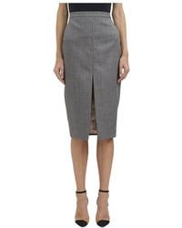 Elisabetta Franchi - Rokken ,Grijs ,Wol Wolrok - Lyst