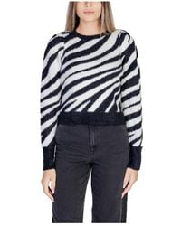 ONLY - Schwarzer langarm-strickpullover - Lyst