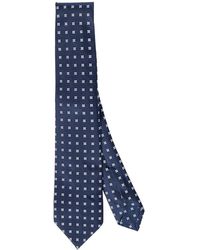 Kiton - Accessoires ,Blauw ,Zeven-Vouw Zijden Stropdas - Lyst