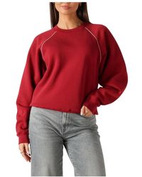 Catwalk Junkie - Hoodies & Sweatvesten ,Rood ,Graphic Sweater With Piping - Lyst