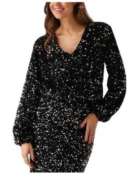 Amaya Amsterdam - Overhemden ,Zwart ,Pailletten Zwarte Glitter Pailletten Blouse Yara Top - Lyst