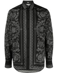 Versace - Camicie nere per uomo - Lyst