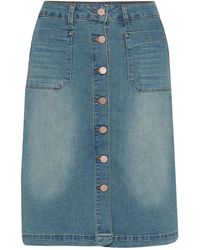 Cream - Rokken ,Blauw ,Denim Lichtblauwe Denim Rok Met Zakken - Lyst