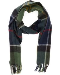 Barbour - Accessoires ,Groen ,Wol Wollen Sjaal Met Ruitpatroon En Zachte Afwerking - Lyst