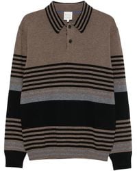 Paul Smith - Tops ,Bruin ,Katoen Gestreepte Polo Shirt - Lyst
