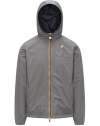 K-Way - Jassen ,Grijs ,Nylon Jake Plus. 2 Double Jacket - Lyst