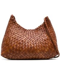 Dragon Diffusion - Braune Lederne Geflochtene Schultertasche - Lyst
