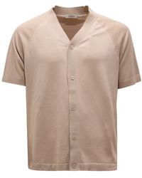 Paolo Pecora - Silk-Blend Cardigan Met Korte Mouwen - Lyst