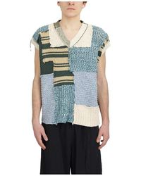 Paura - Patchwork V-Ausschnitt Weste - Lyst