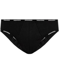 DSquared² - Ondergoed ,Zwart ,Katoen Katoenen Slips Met Logo - Lyst