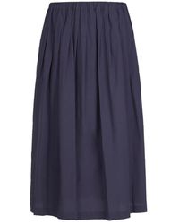 Ottod'Ame - Rokken ,Blauw ,Katoen Volumineuze Katoenen Midi Rok - Lyst