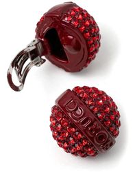 Fiorucci - Rote Kristall Clip Verschluss Ohrringe - Lyst