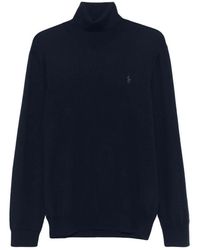 Polo Ralph Lauren - Truien & Vesten ,Blauw ,Wol Roll-Neck Trui - Lyst