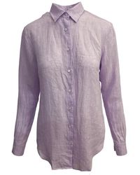 Xacus - Camisa de lino lavanda con detalle de botón - Lyst