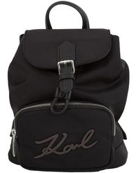 KARL LAGERFELD - K/Signature Nylon Flap Bp Nero - Lyst