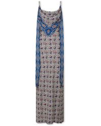 Rabanne - Paisley Satijnen Lange Jurk - Lyst