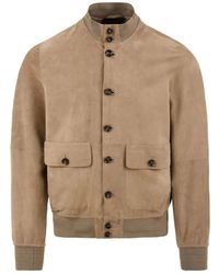The Jack Leathers - Jassen ,Bruin ,Witte Leren Jas Riverside Seamless - Lyst