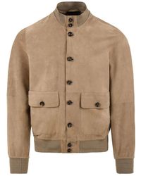 The Jack Leathers - Jassen ,Bruin ,Witte Leren Jas Riverside Seamless - Lyst