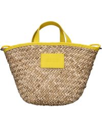 MSGM - Tasche Aus Pflanzlichen Fasern Und Kunstleder - Lyst