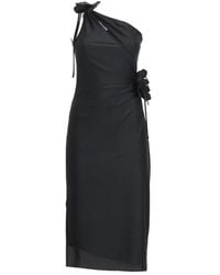 Coperni - Kleedjes ,Zwart ,Asymmetrische Mini Bloemenjurk - Lyst