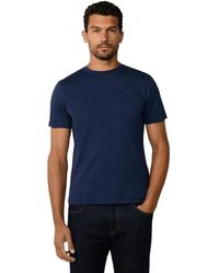 Hackett - Tops ,Blauw ,Katoen Classic Fit Logo T-Shirt - Lyst