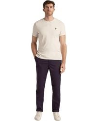 Lyle & Scott - Broeken ,Blauw ,Katoen Old Trafford Chino - Lyst