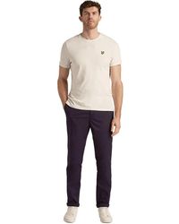 Lyle & Scott - Broeken ,Blauw ,Katoen Old Trafford Chino - Lyst