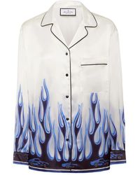 Philipp Plein - Satin Pijama Shirt Ls Flames - Lyst