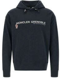 Moncler - Hoodies & Sweatvesten ,Blauw ,Katoen Cotton Jersey Hoodie - Lyst