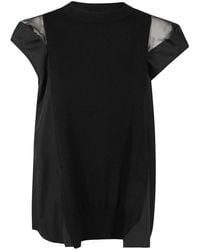 Sacai - Truien & Vesten ,Zwart ,Gebreide Pullover - Lyst