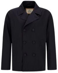 Herno - Jassen ,Blauw ,Katoen Dean Pea Coat - Lyst