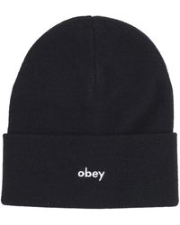 Obey - Accessoires ,Zwart ,Zwarte Karma Beanie Hoed - Lyst