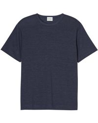 Closed - Tops ,Blauw ,Linnen Blauwe Rook Linnen Tee-Shirt Regular Fit - Lyst