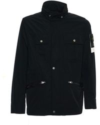 Stone Island - Jassen ,Zwart ,Polyester Micro Twill Field Jacket - Lyst