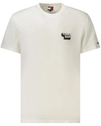 Tommy Hilfiger - Witte Katoenen T-Shirt - Lyst