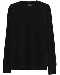Tom Ford - Tops ,Zwart ,Katoen Lyocell Katoen Longsleeve T-Shirt - Lyst