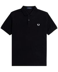 Fred Perry - Tops ,Zwart ,Katoen Logo Polo Shirt Zwart Katoen Korte Mouw - Lyst