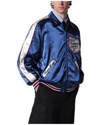 Needles - Jassen ,Blauw ,Polyester Stadium Jacket - Lyst
