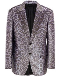 Tom Ford - Kostuums ,Paars ,Leer Single Breasted Jacket - Lyst