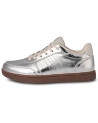 Woden - Silber metallic leder sneaker - Lyst