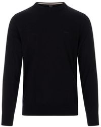 HUGO - Truien & Vesten ,Blauw ,Katoen Upacas-L Sweater Met Ronde Hals - Lyst