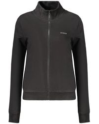 Guess - Hoodies & Sweatvesten ,Zwart ,Sweatshirt Met Rits Over De Hele Lengte - Lyst