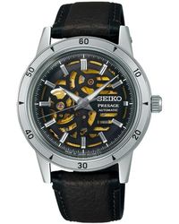 Seiko - Accessoires ,Grijs ,Leer Style 60's Open Heart - Lyst