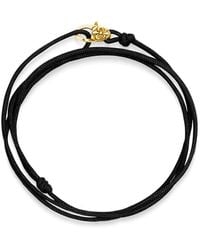 Nialaya - Wrap-Around String Bracelet With Sterling Plated Lock - Lyst