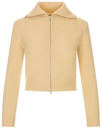 Jil Sander - Truien & Vesten ,Geel ,Wol Zip-Up Vest - Lyst
