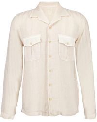 120% Lino - Overhemden ,Linnen Zachte Fade Linnen Overhemd Met Zakken - Lyst