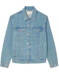 Lacoste - Jassen ,Blauw ,Denim Crocodile Denim Jacket - Lyst
