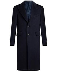 Etro - Jassen ,Blauw ,Kasjmier Marineblauwe Kasjmier Single-Breasted Jas - Lyst