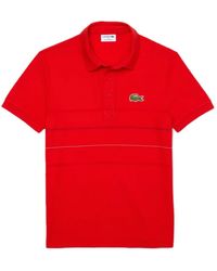 Lacoste - Tops ,Rood ,Katoen Rode Polo Shirt - Lyst