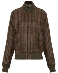 Etro - Wol Korte Bomberjack Met Ruitmotief - Lyst